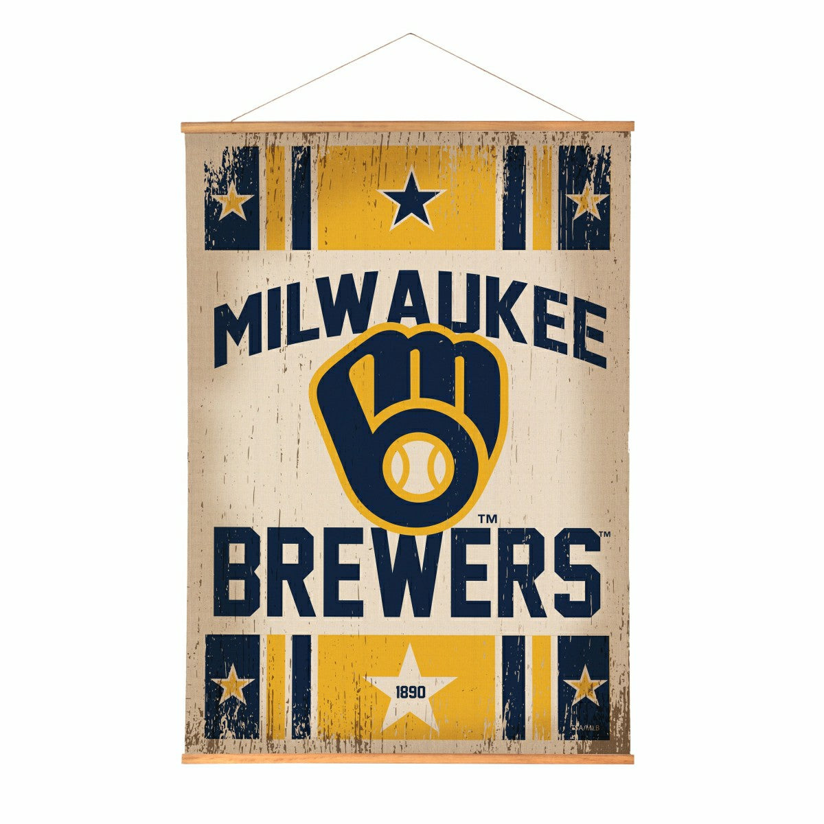 Milwaukee Brewers, Canvas Wall Tapestry, Large, 54x36 - MLB Home