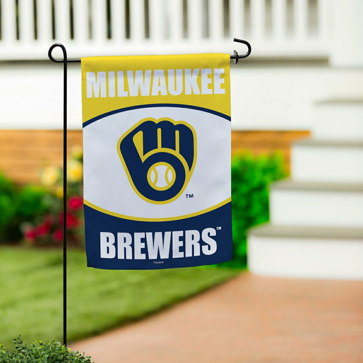 Milwaukee Brewers Suede Garden Flag - MLB Home