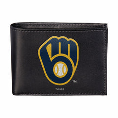Milwaukee Brewers Black Bi-Fold Embroidered Wallet w/ RFID Blocking - MLB Home