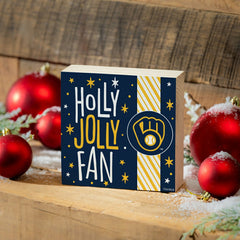 Milwaukee Brewers Block, Holiday, 6x6 - MLB Home