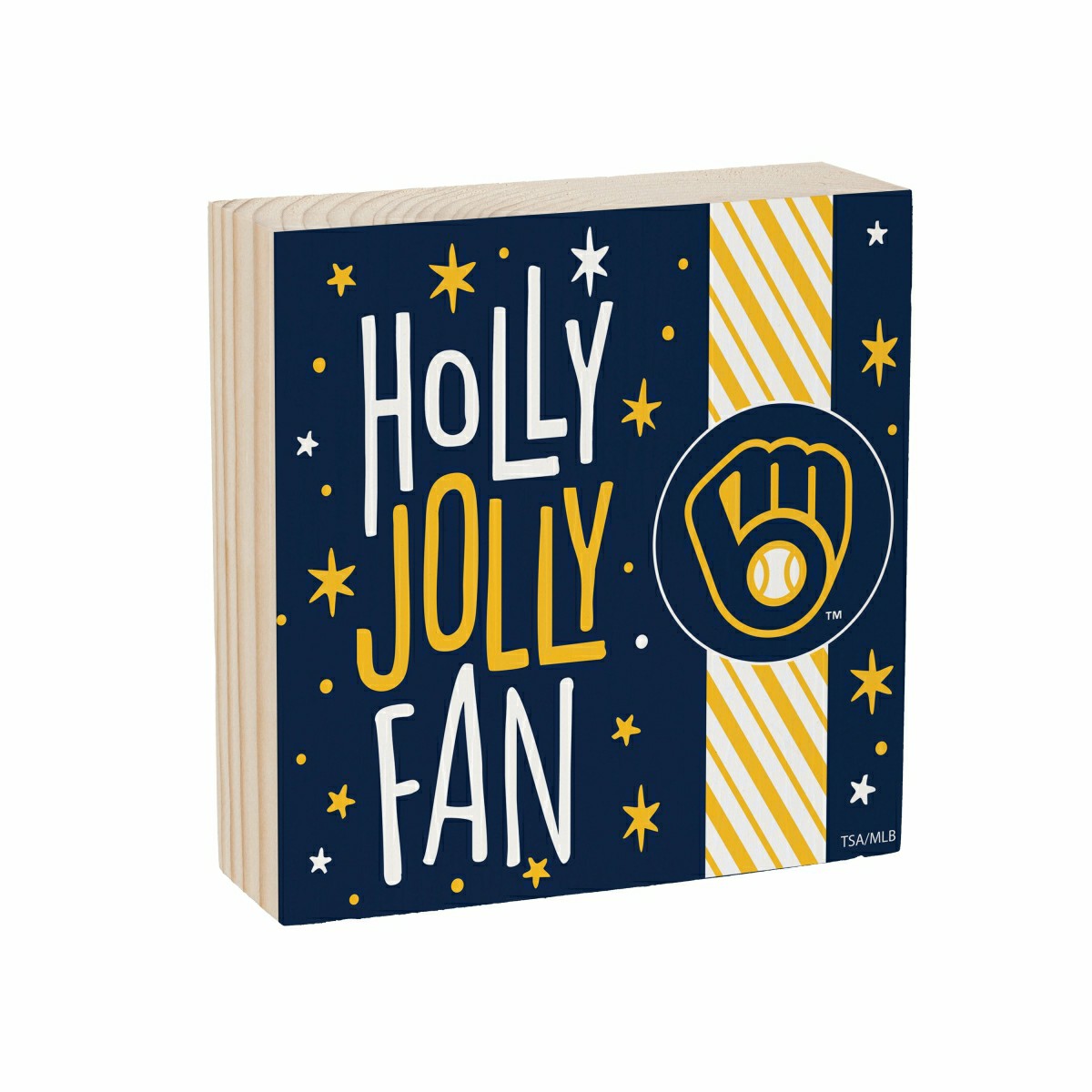 Milwaukee Brewers Block, Holiday, 6x6 - MLB Home
