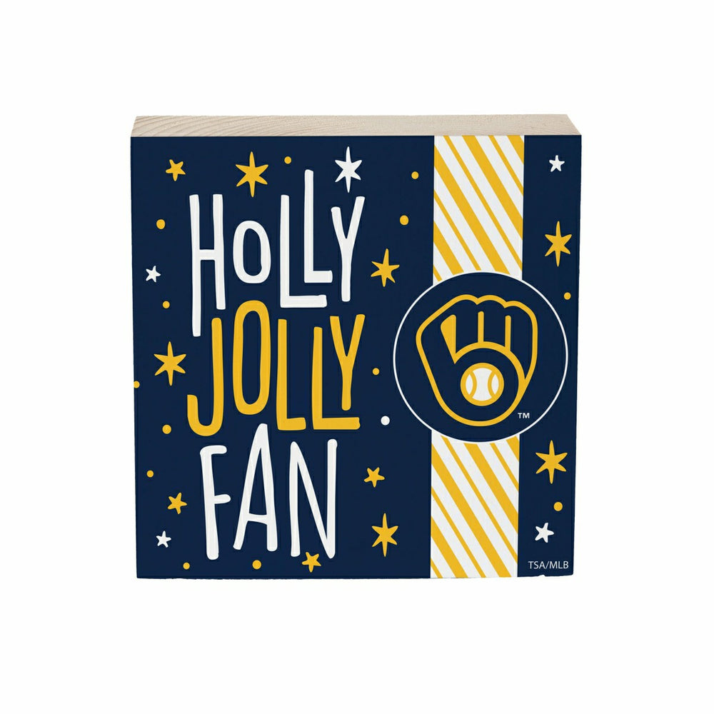 Milwaukee Brewers Block, Holiday, 6x6 - MLB Home