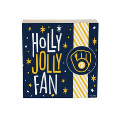 Milwaukee Brewers Block, Holiday, 6x6 - MLB Home