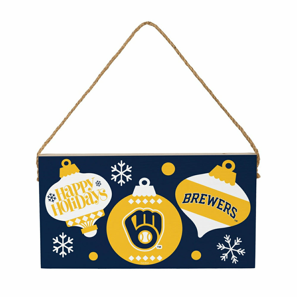 Milwaukee Brewers Holiday Wood Wall Sign, 6x11 - MLB Home