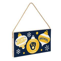 Milwaukee Brewers Holiday Wood Wall Sign, 6x11 - MLB Home