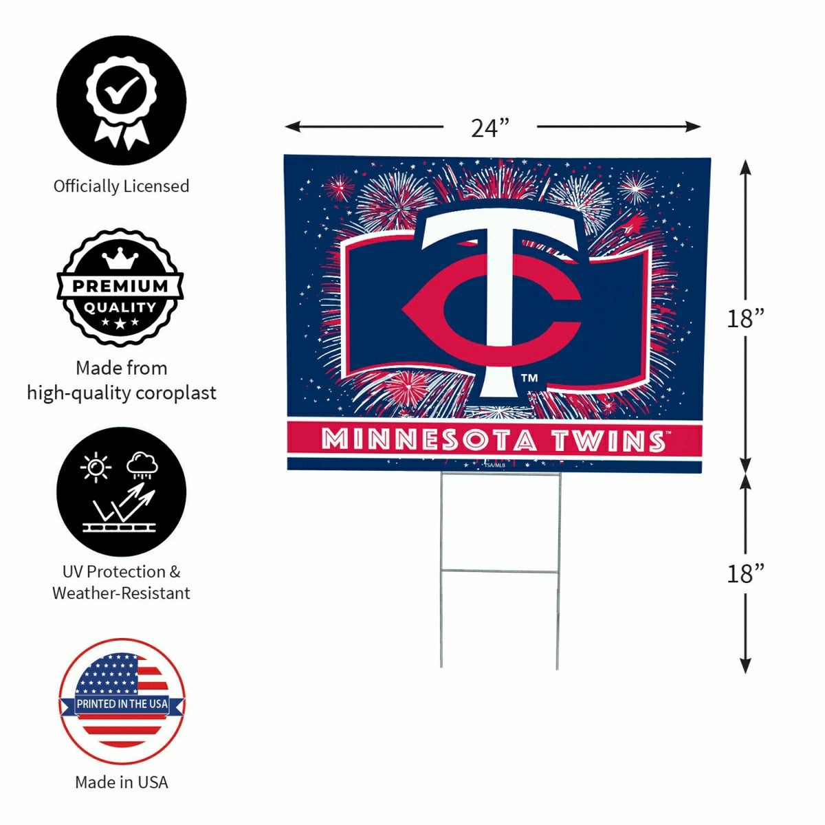 Minnesota Twins Yard Sign, Patriotic - MLB Home
