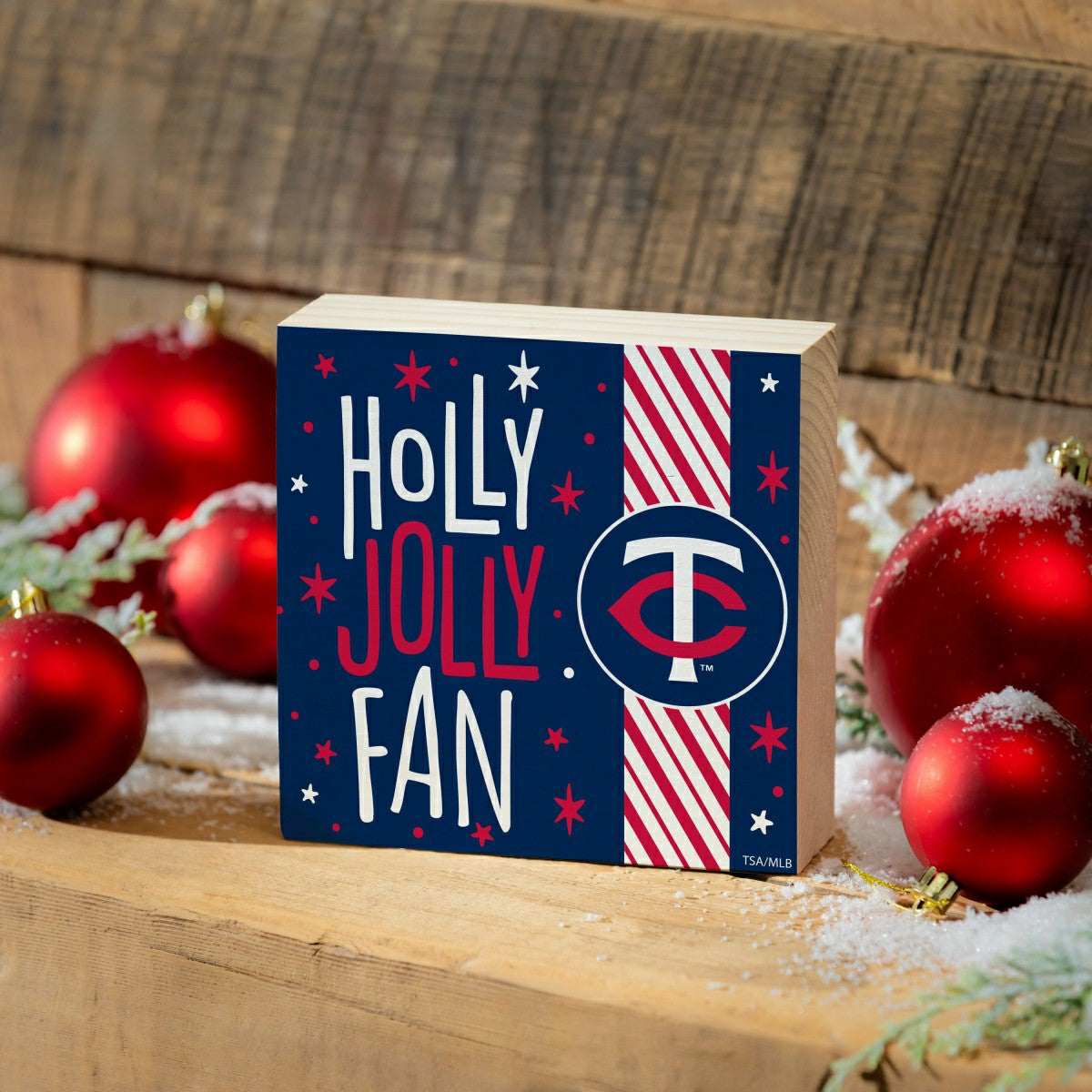 Minnesota Twins Block, Holiday, 6x6 - MLB Home
