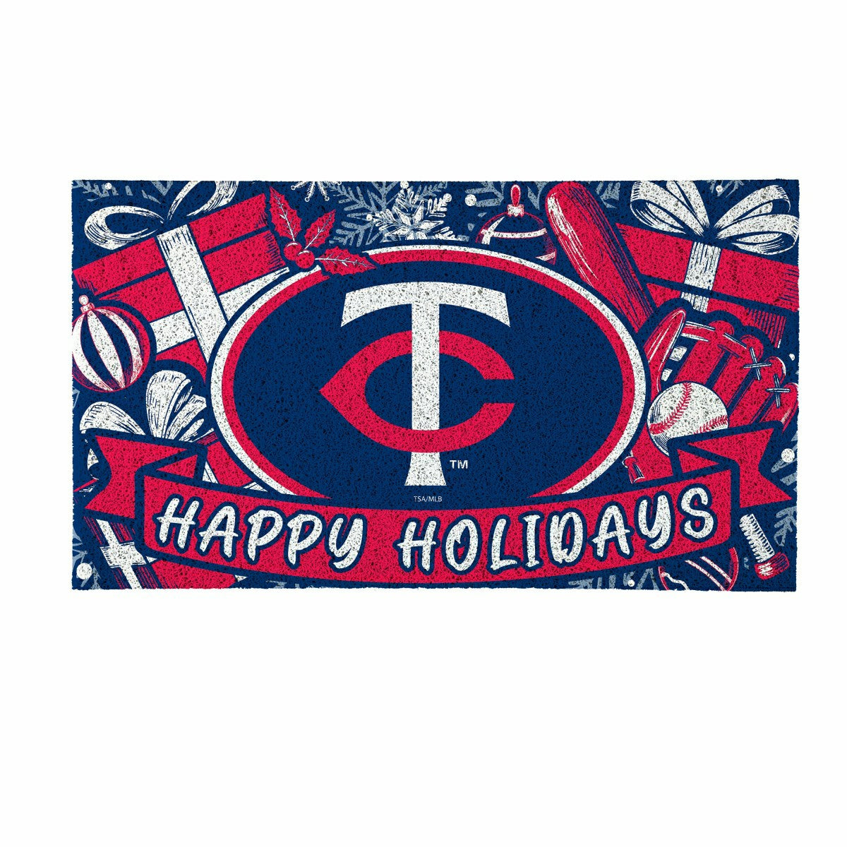 Minnesota Twins Holiday PVC Mat, 28"x16" - MLB