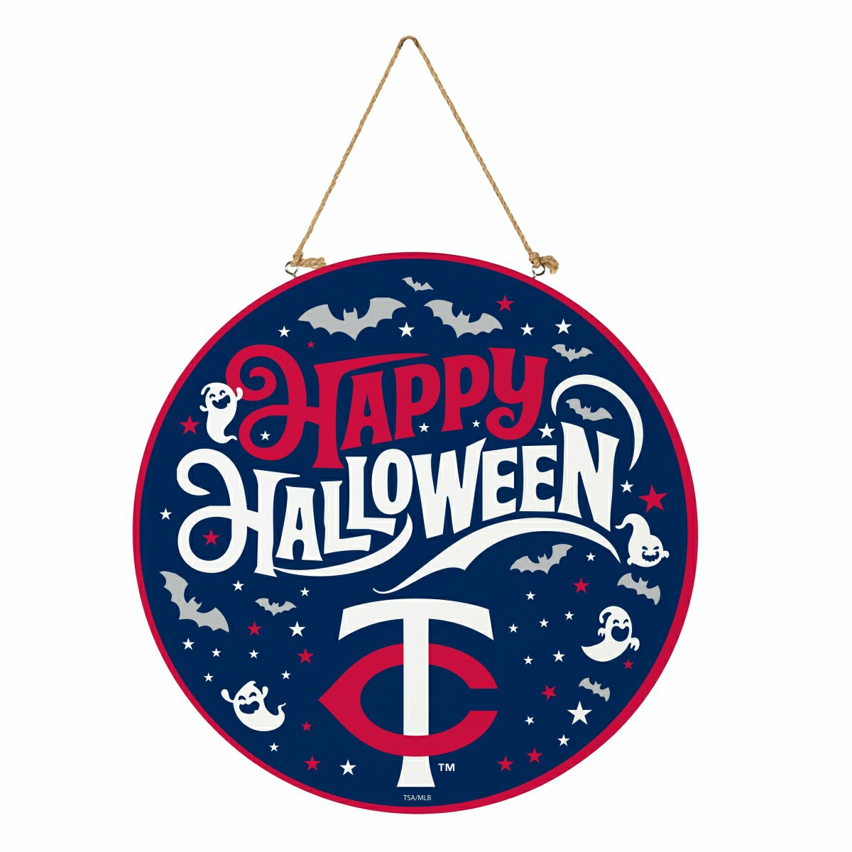 Minnesota Twins Halloween Round Door Décor with Hanging Rope, 18x18 - MLB Home