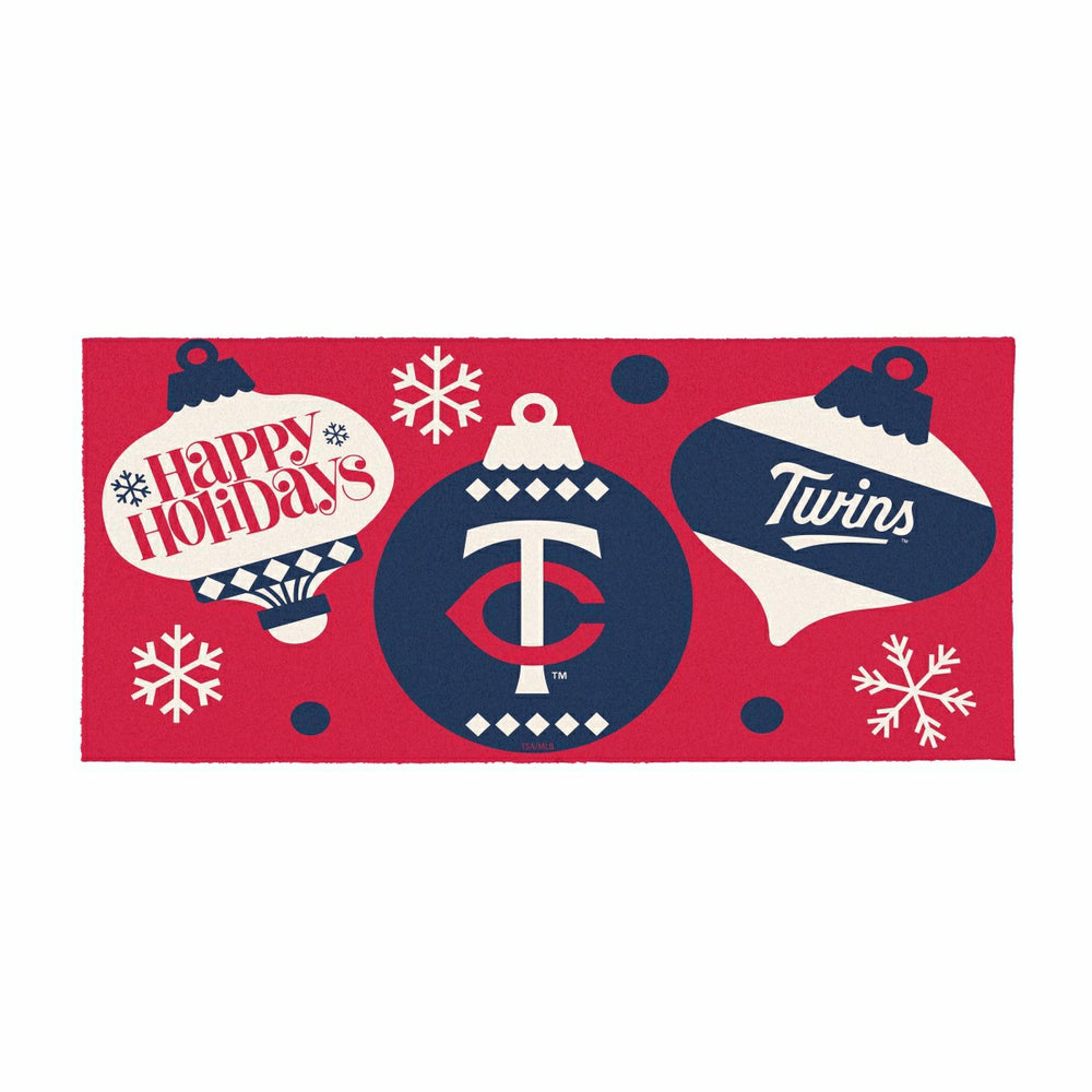 Minnesota Twins Holiday Flocked Coir Sassafras Switch Mat, 22"x10" - MLB