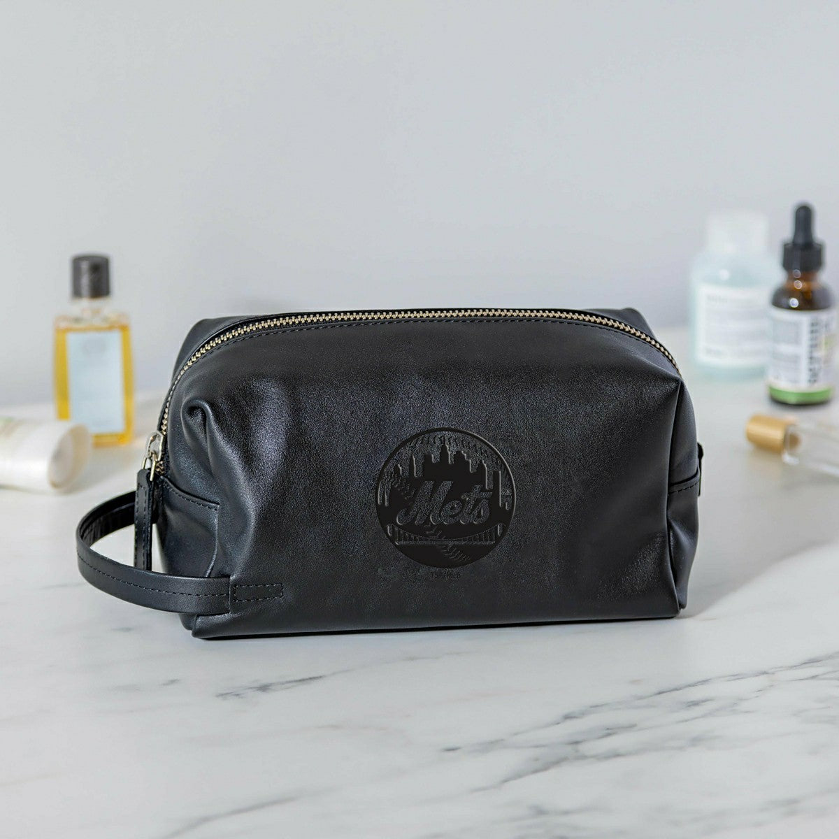 New York Mets, Embossed Toiletry Bag, Black - MLB Home