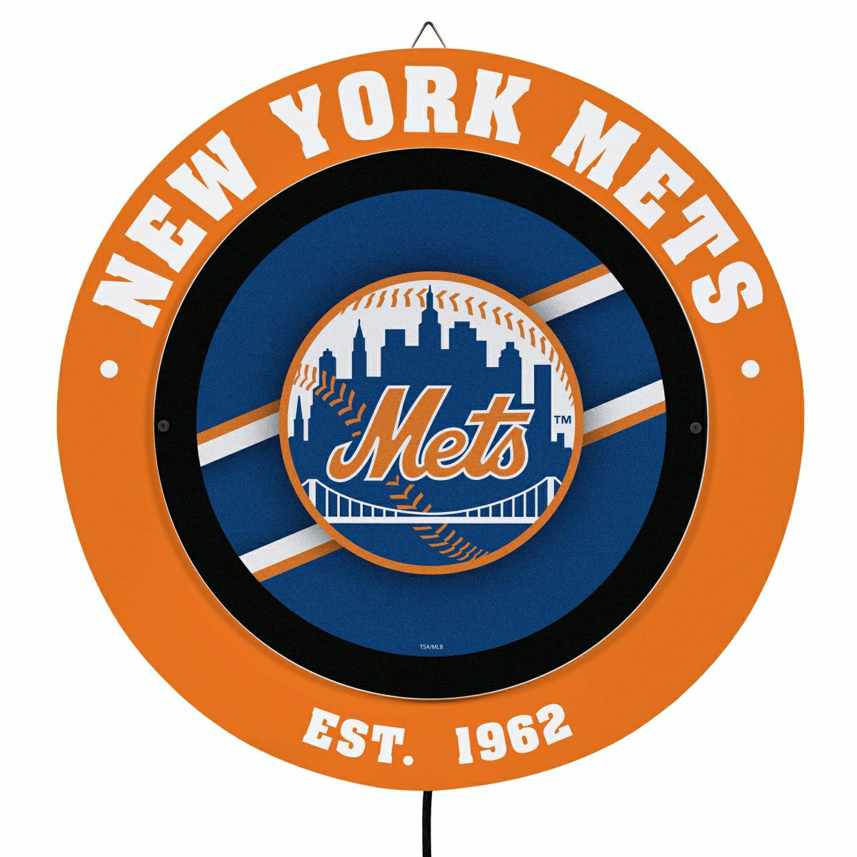 New York Mets, Metal Lite, Round - MLB