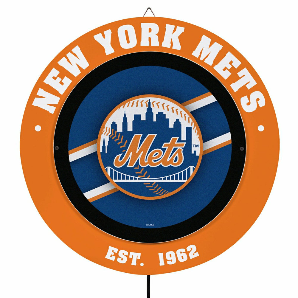 New York Mets, Metal Lite, Round - MLB