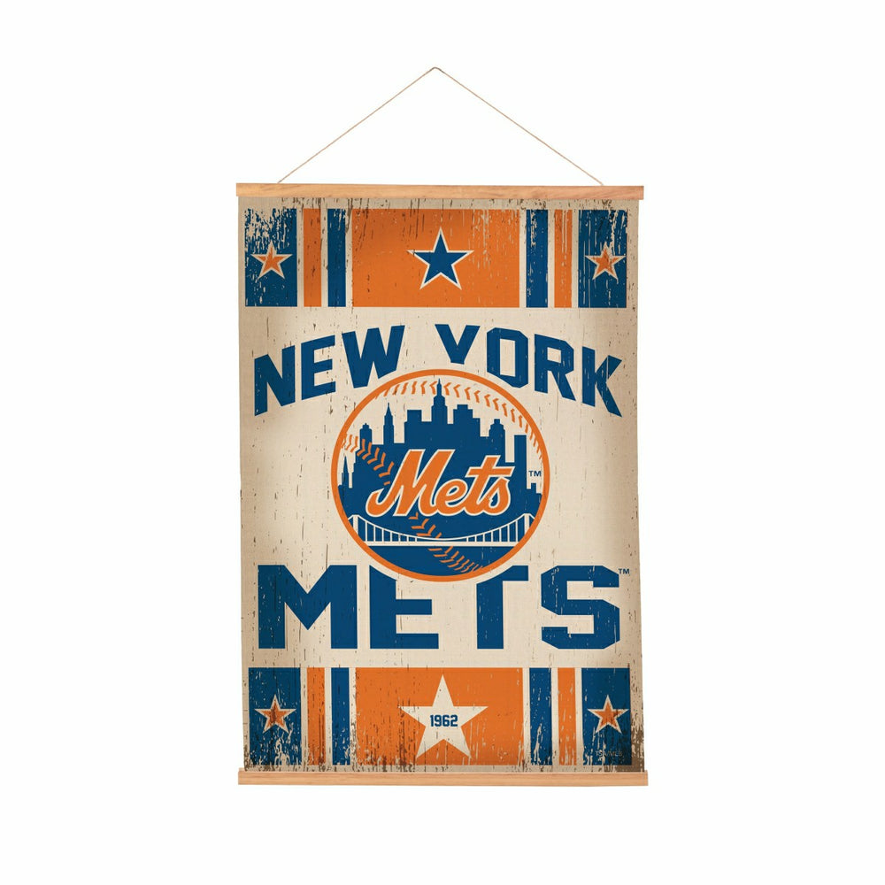 New York Mets, Canvas Wall Tapestry, Medium, 36x24 - MLB Home