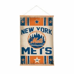 New York Mets, Canvas Wall Tapestry, Medium, 36x24 - MLB Home