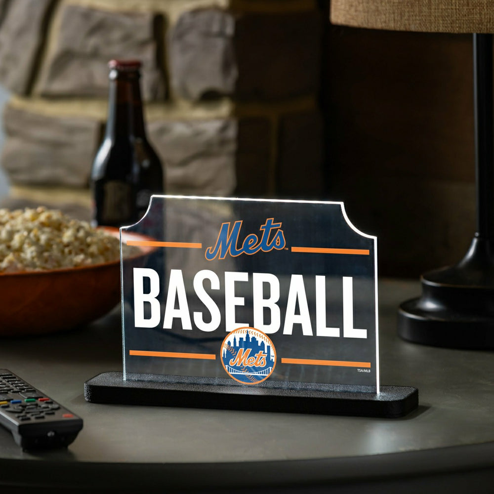 New York Mets Baseball Rectangle Desklite LED Decor - MLB Home