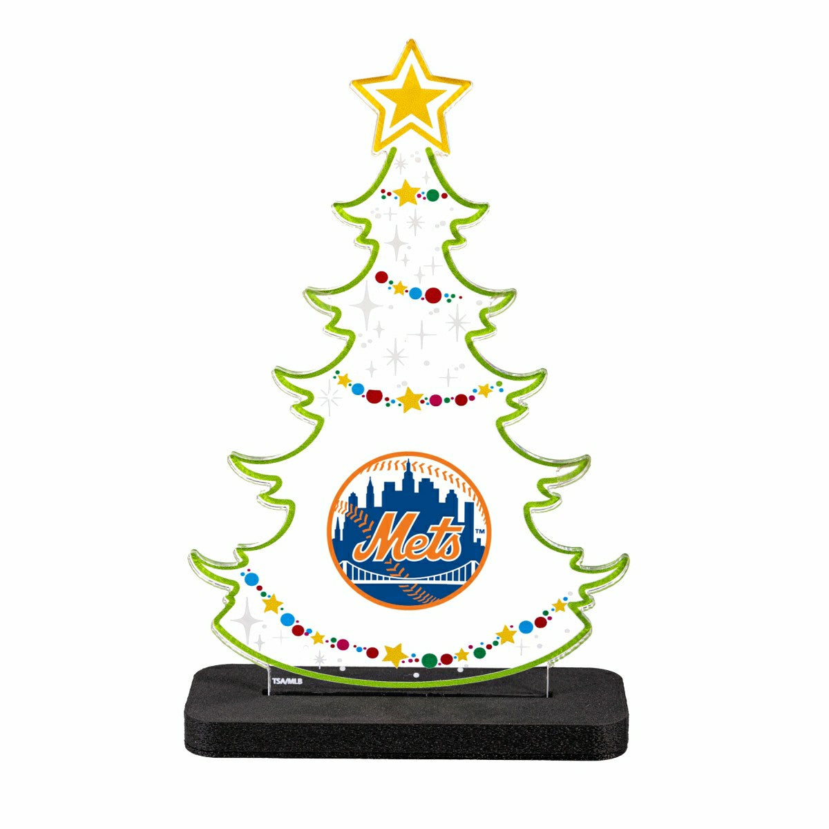 New York Mets Baseball Holiday Tree Desklite LED Decor - MLB Home