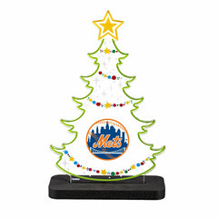 New York Mets Baseball Holiday Tree Desklite LED Decor - MLB Home