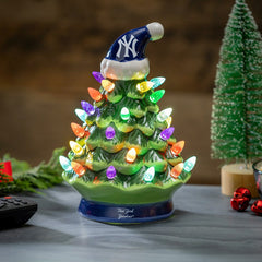 New York Yankees 8" LED Ceramic Christmas Tree - MLB Home