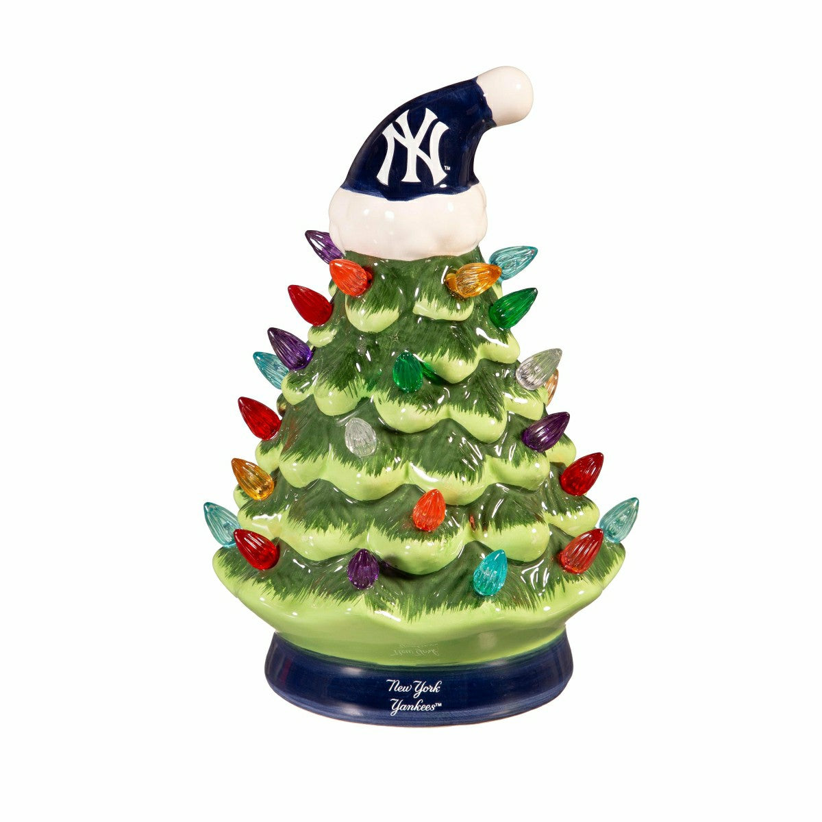 New York Yankees 8" LED Ceramic Christmas Tree - MLB Home