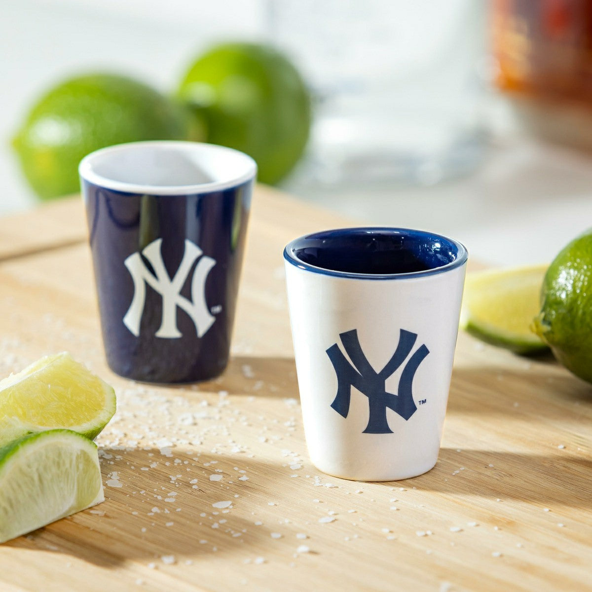 New York Yankees 4-Piece Ceramic 2oz. Shot Glass Set - MLB Home