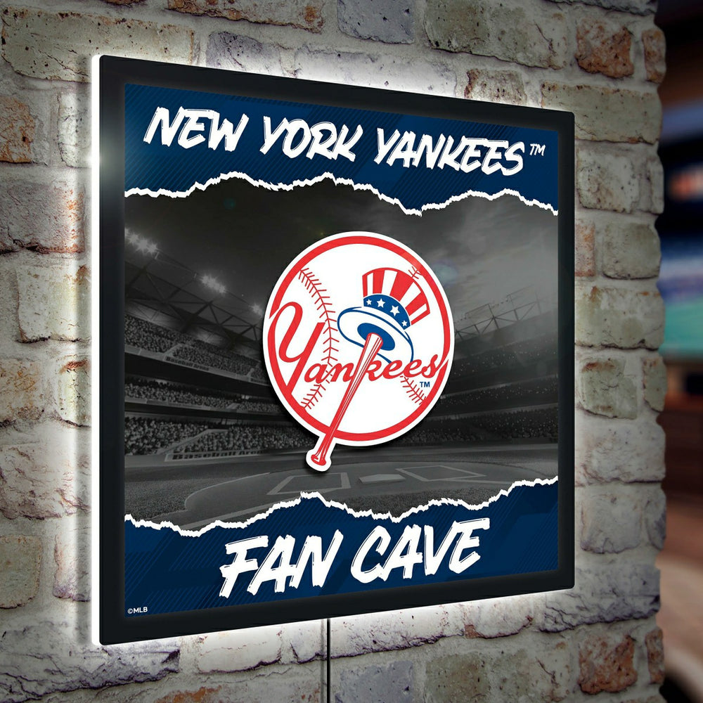 New York Yankees 23"H x 23"L LED Wall Decor, Edgelite, Square - MLB Home
