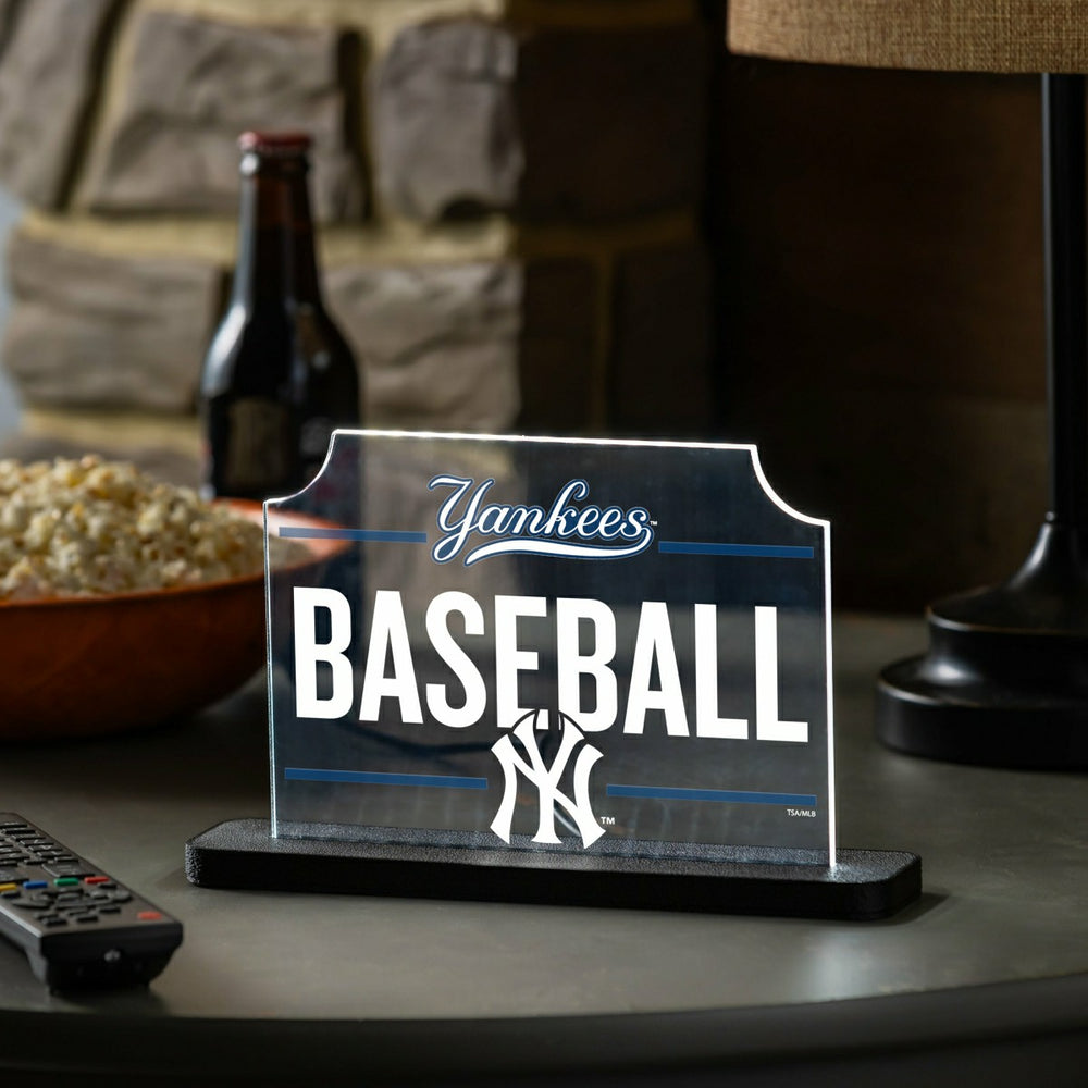 New York Yankees Rectangle Baseball LED Tabletop Decor - MLB Home