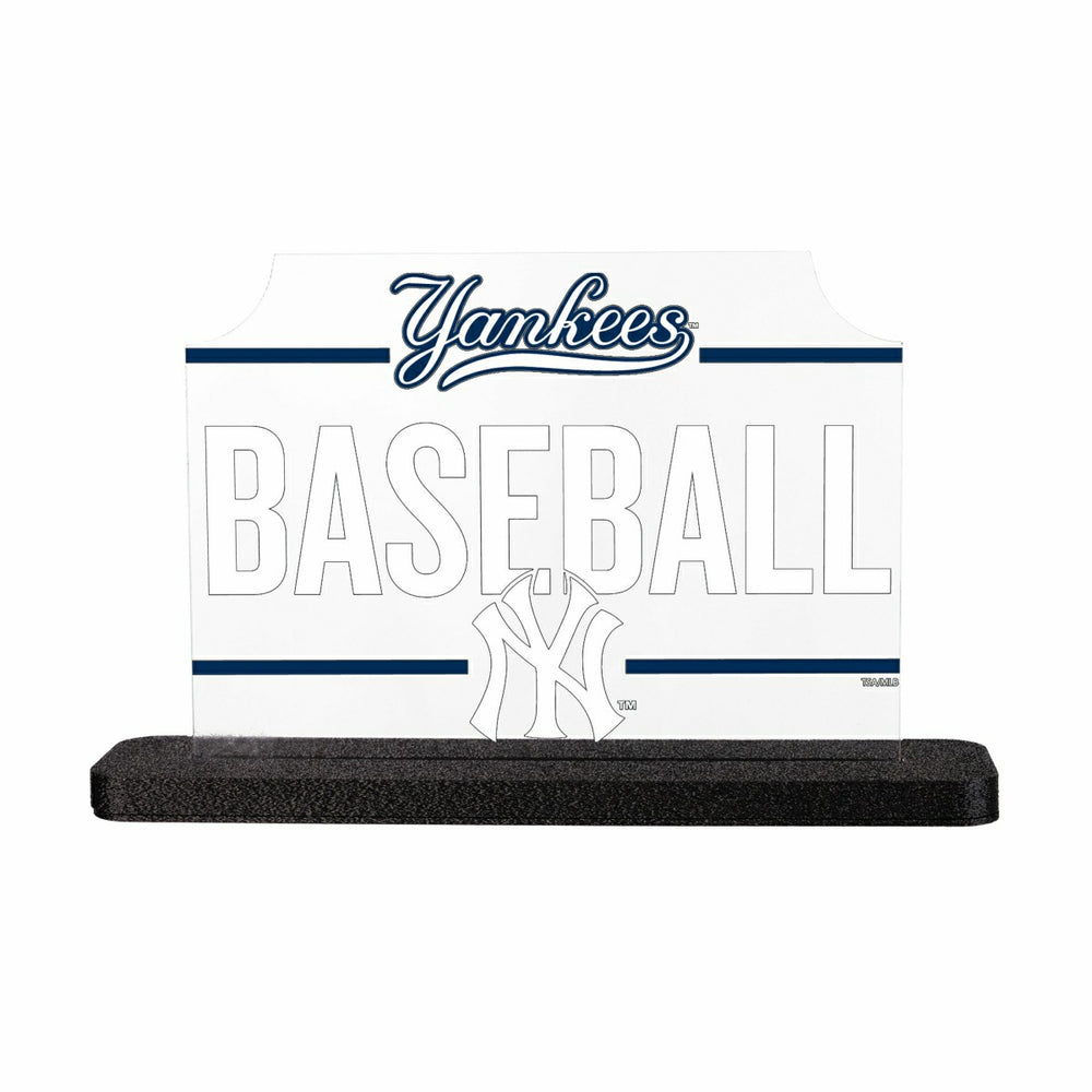 New York Yankees Rectangle Baseball LED Tabletop Decor - MLB Home
