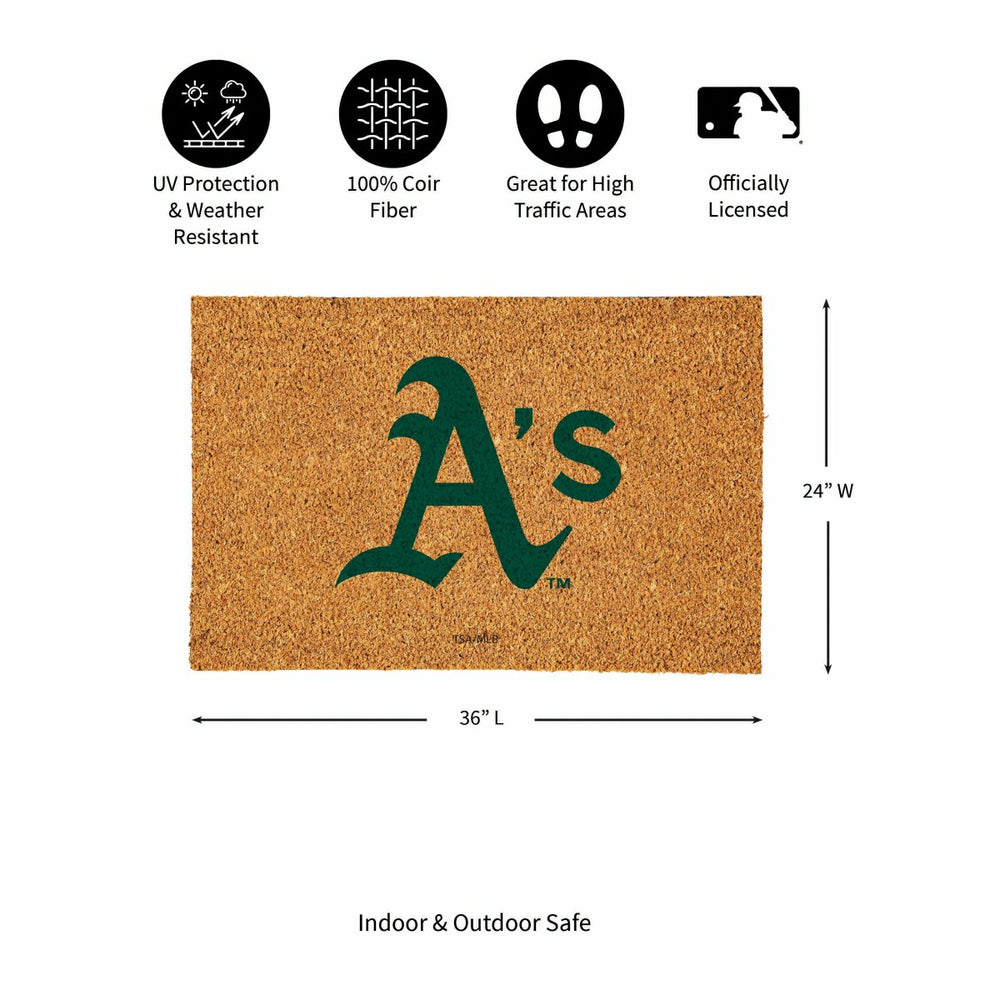 Oakland A's Large Full Color Coir Mat, 36"x24" - MLB