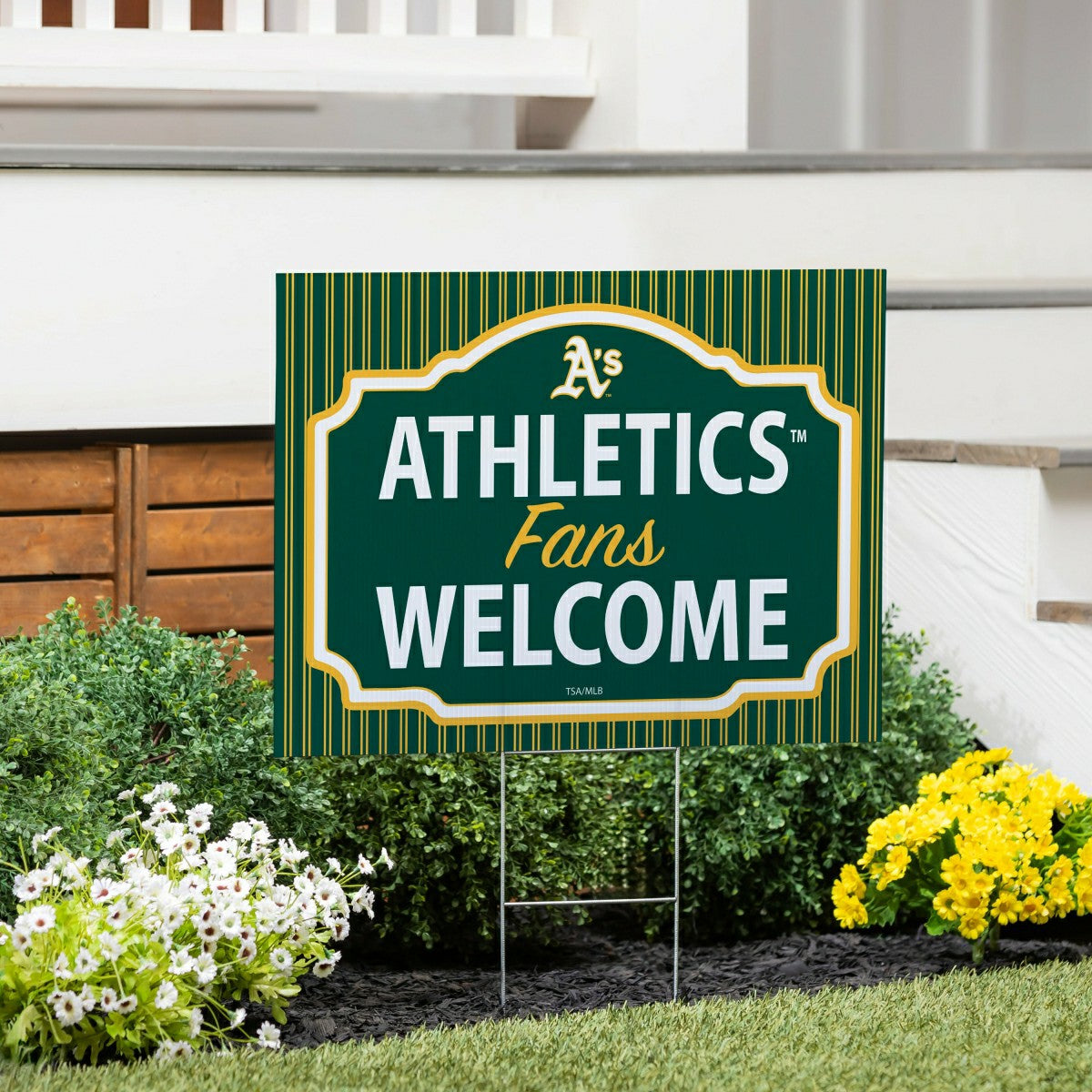 Athletics Coroplast Yard Sign, "Fans Welcome" - MLB Home