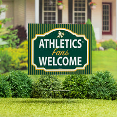 Athletics Coroplast Yard Sign, "Fans Welcome" - MLB Home