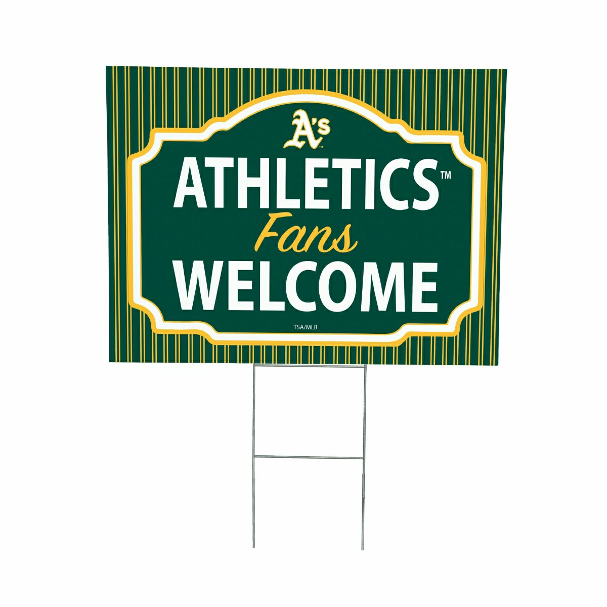 Athletics Coroplast Yard Sign, "Fans Welcome" - MLB Home