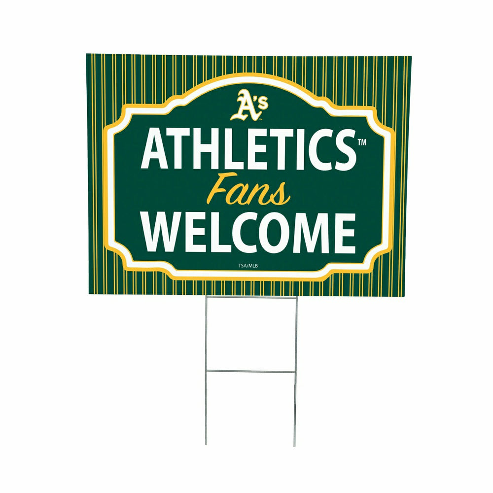 Athletics Coroplast Yard Sign, "Fans Welcome" - MLB Home