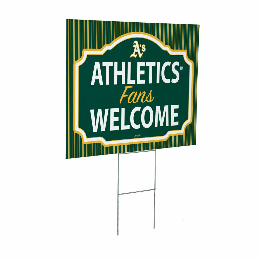 Athletics Coroplast Yard Sign, "Fans Welcome" - MLB Home