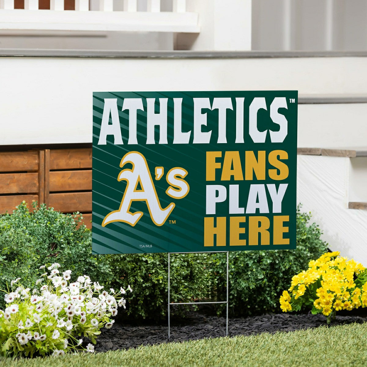 Athletics Coroplast Yard Sign "Fans Play Here" - MLB Home