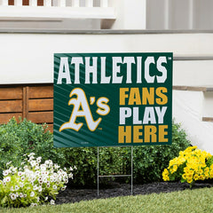 Athletics Coroplast Yard Sign "Fans Play Here" - MLB Home
