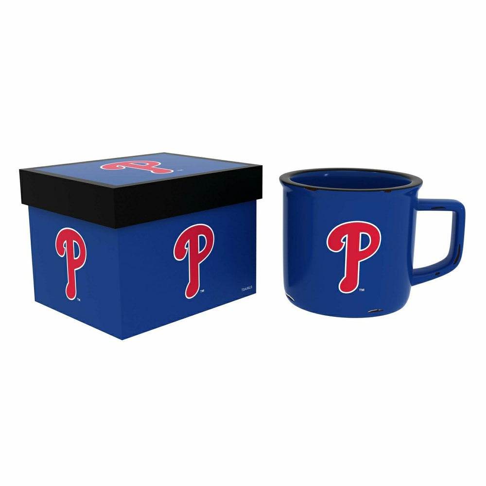Philadelphia Phillies Ceramic Camp Cup with Enamel Finish, 14oz - MLB Home