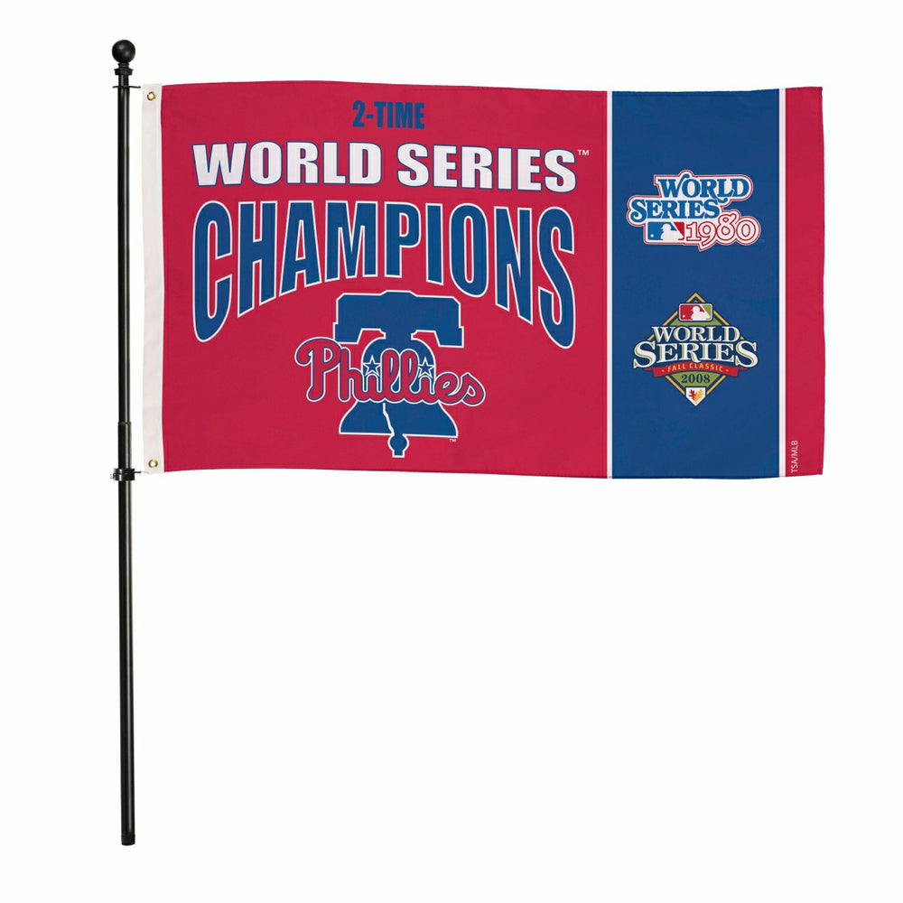 Philadelphia Phillies Single Sided Flag w/ 2 Grommets, 3'x5' Multi Win - MLB Home