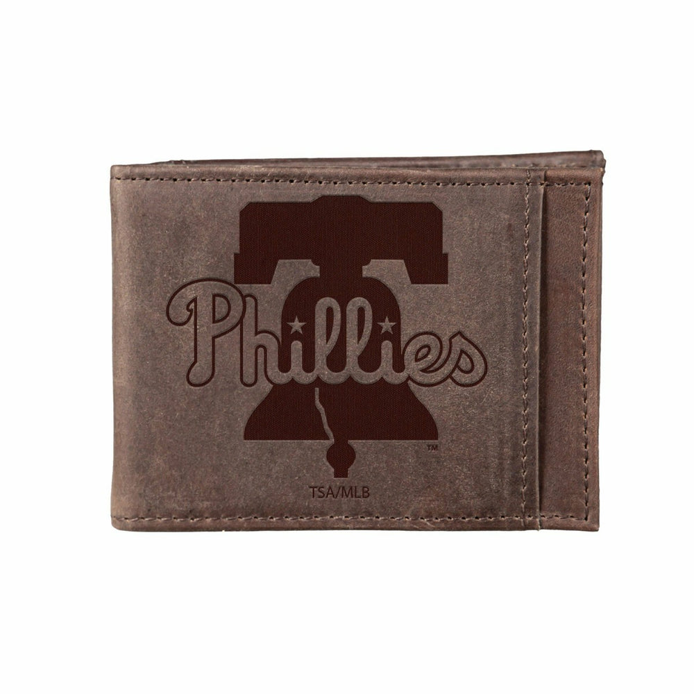 Philadelphia Phillies Front Pocket Wallet w/ RFID Blocking Brown - MLB Home