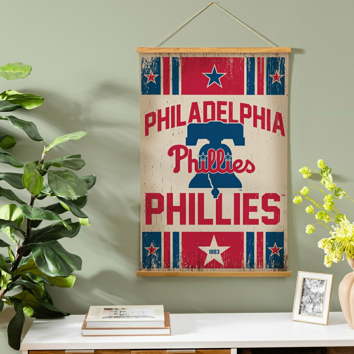 Philadelphia Phillies, Canvas Wall Tapestry, Medium, 36x24 - MLB Home