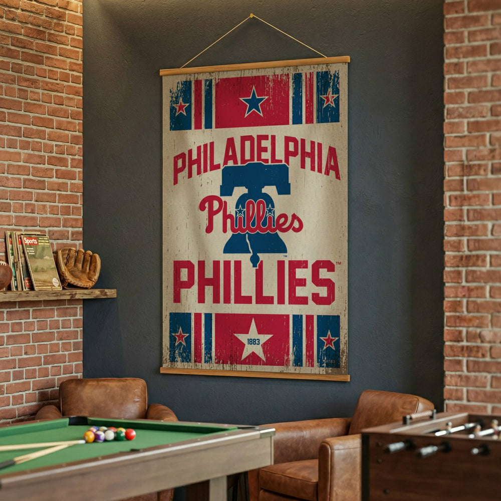 Philadelphia Phillies, Canvas Wall Tapestry, Large, 54x36 - MLB Home
