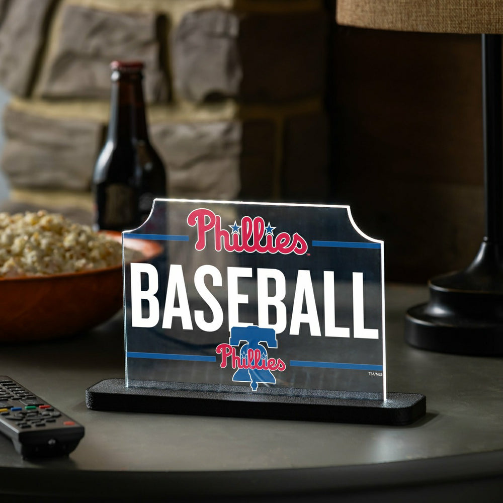Philadelphia Phillies Baseball Rectangle Desklite LED Decor - MLB Home