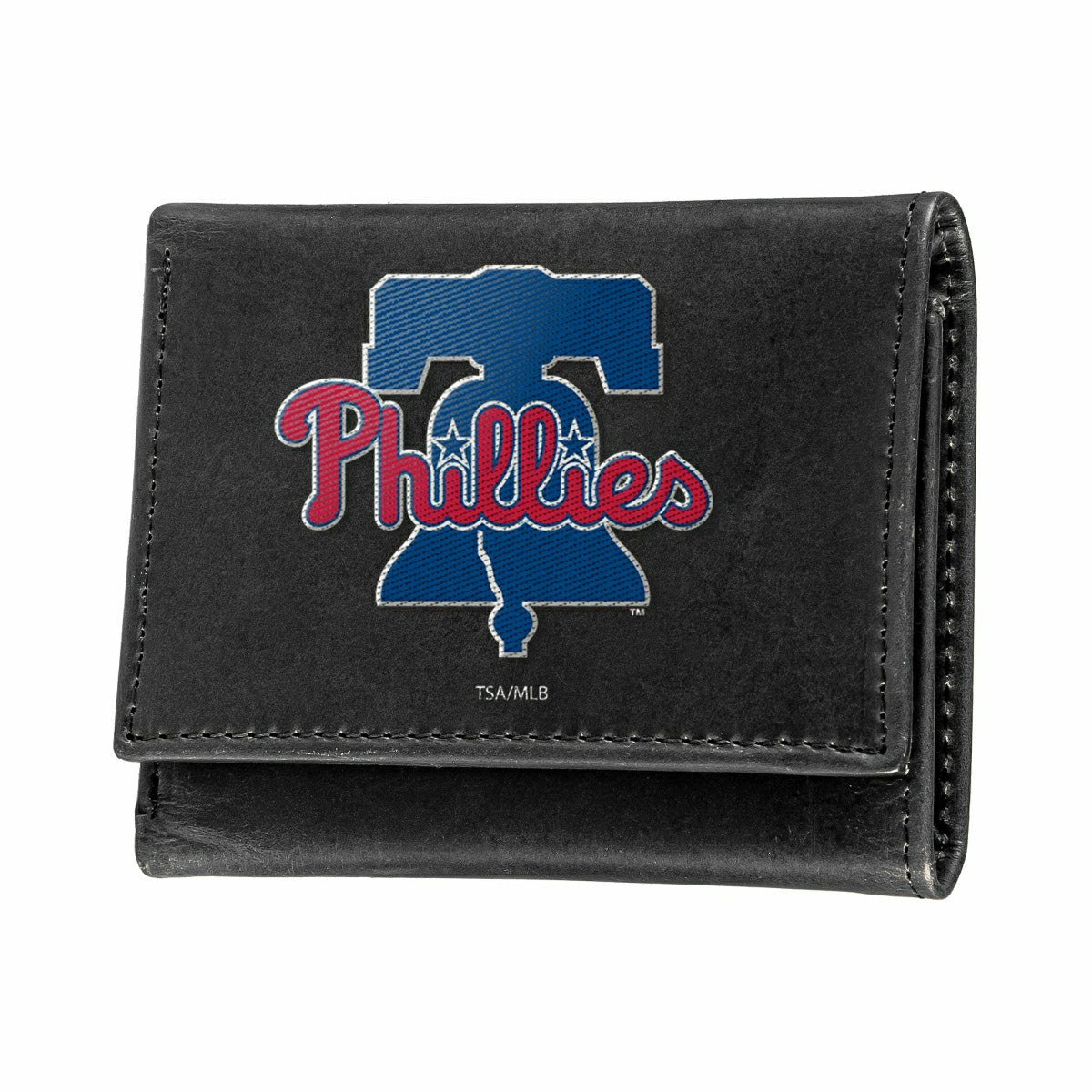 Philadelphia Phillies Black Tri-Fold Embroidered Wallet w/ RFID Blocking - MLB Home