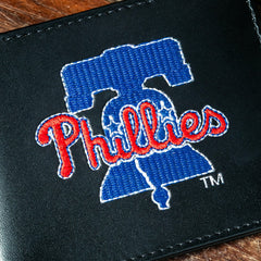 Philadelphia Phillies Black Bi-Fold Embroidered Wallet w/ RFID Blocking - MLB Home