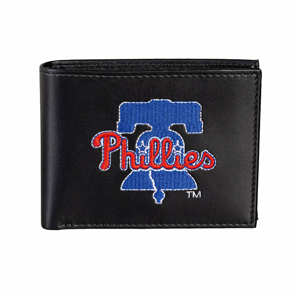 Philadelphia Phillies Black Bi-Fold Embroidered Wallet w/ RFID Blocking - MLB Home