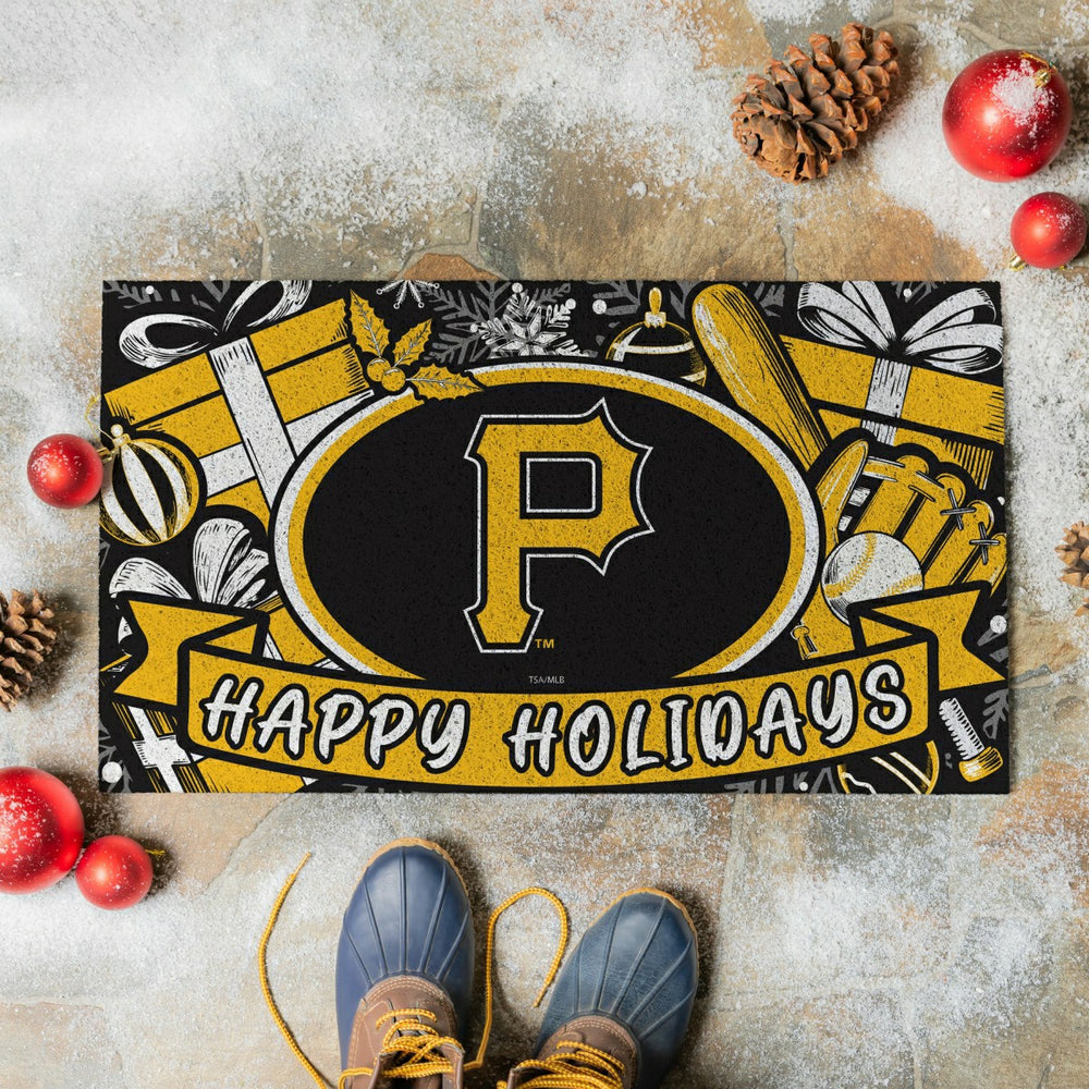 Pittsburgh Pirates Holiday PVC Mat, 28"x16" - MLB