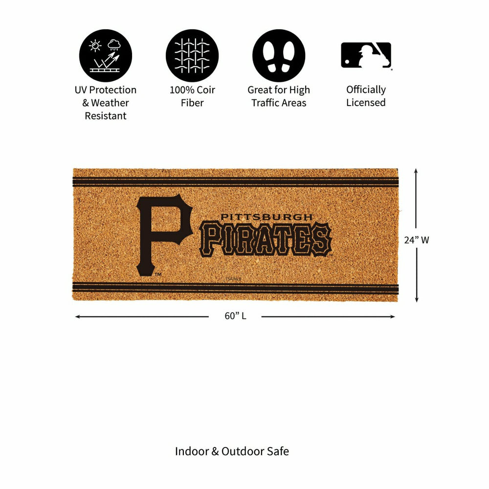 Pittsburgh Pirates Extra Large One Color Coir Mat, 60"x24" - MLB