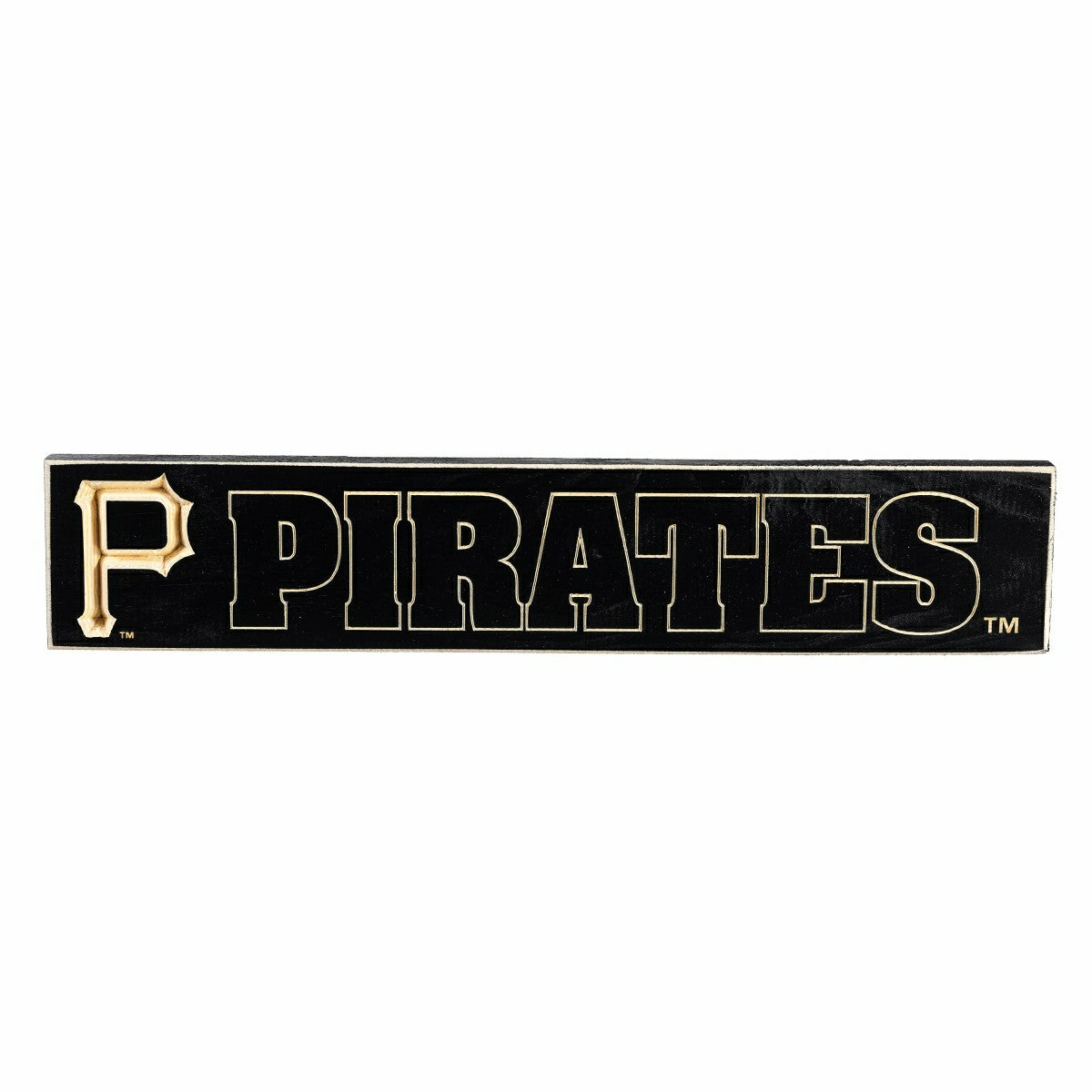 Pittsburgh Pirates Engraved Wood Sign, 3.5" x 18" - MLB Home