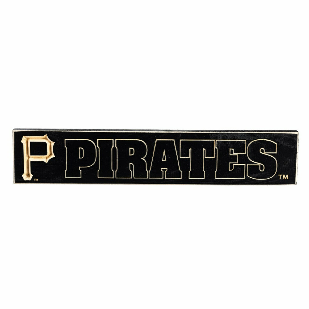Pittsburgh Pirates Engraved Wood Sign, 3.5" x 18" - MLB Home