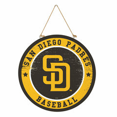 San Diego Padres Round Door Décor with Hanging Rope, 18x18 - MLB Home